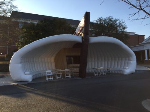 Inflatable outdoor lounge for events